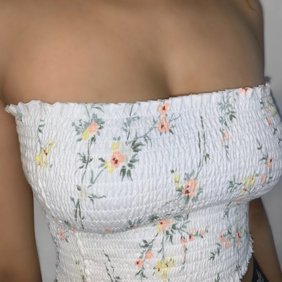 Floral White Tube Top - Picture 1 of 1